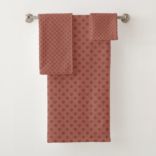 Retro, Polka dot braun Badhandtuch Set (Insitu)