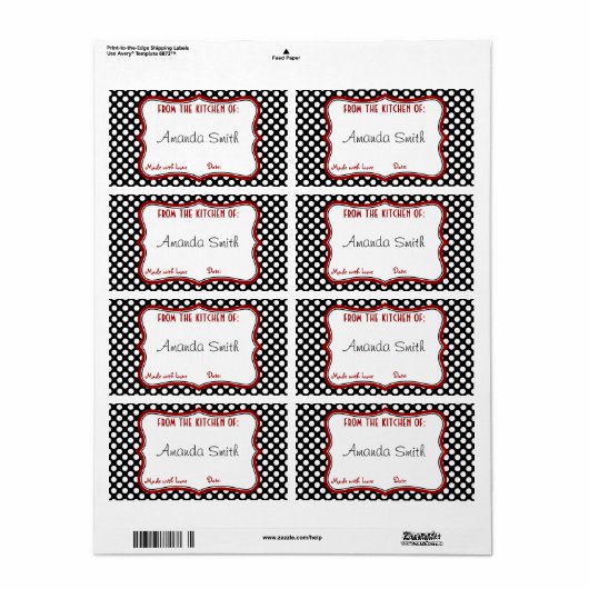 Retro Polka Dot Canning Label (Vorne)