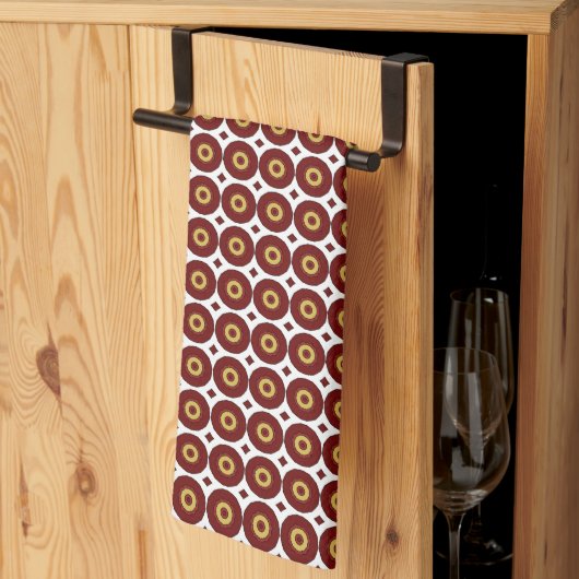 Retro Polka Dot Circle Motif Geschirrtuch (Drittel gefaltet)