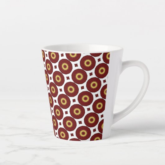 Retro Polka Dot Circle Motif Milchtasse (Rechts)