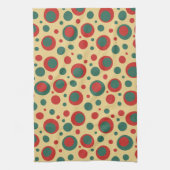 Retro Polka Dot Circles Küchentuch (Vertikal)