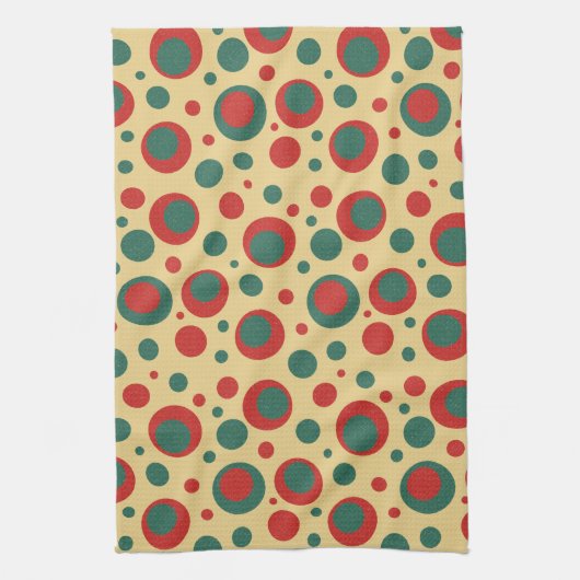 Retro Polka Dot Circles Küchentuch (Vertikal)