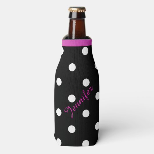 Retro Polka Dot Custom Flasche Cooler Flaschenkühler (Flaschenvorderseite)