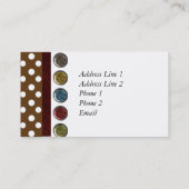 RETRO POLKA DOT DESIGN BUSINESS CARDS VISITENKARTE (Rückseite)