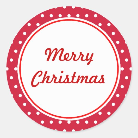 Retro Polka Dot Frohe Weihnachtskleber Runder Aufkleber (Vorderseite)