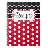 Retro Polka Dot Kitchen Rezept Notebook Geschenk Notizblock (Vorderseite)