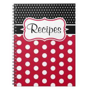 Retro Polka Dot Kitchen Rezept Notebook Geschenk Notizblock