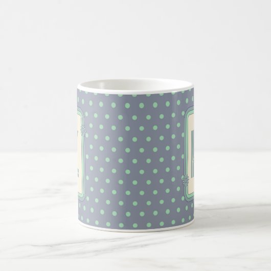 Retro Polka Dot Monogramm Kaffeetasse (Mittel)