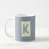 Retro Polka Dot Monogramm Kaffeetasse (Links)