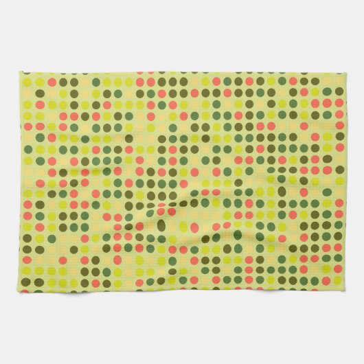 Retro Polka Dot Mosaic Muster #10 Handtuch (Horizontal)
