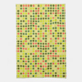Retro Polka Dot Mosaic Muster #10 Handtuch (Vertikal)