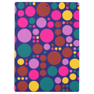 Retro Polka Dot Mosaic Muster #2 Klemmbrett