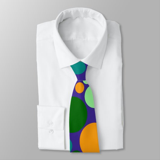 Retro Polka Dot Mosaic Muster #2 Krawatte (Gebunden)