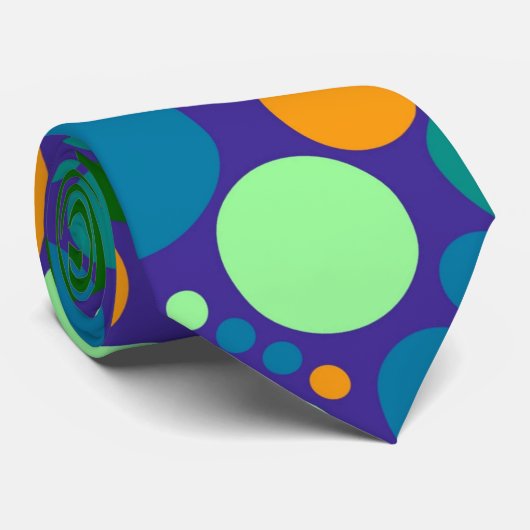 Retro Polka Dot Mosaic Muster #2 Krawatte (Gerollt)