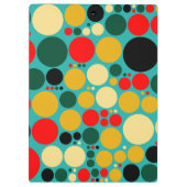 Retro Polka Dot Mosaic Muster #3 Klemmbrett (Rückseite)