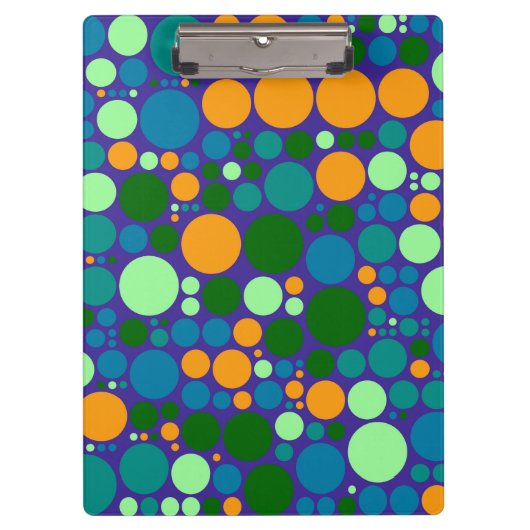 Retro Polka Dot Mosaic Muster #6 Klemmbrett (Vorderseite)