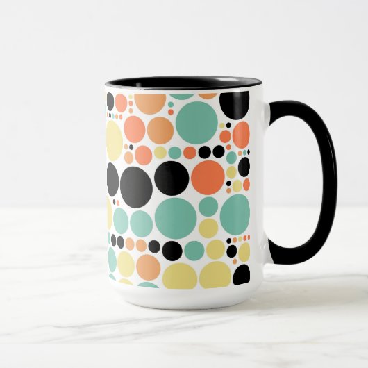 Retro Polka Dot Mosaic Muster #7 Tasse (Rechts)