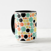 Retro Polka Dot Mosaic Muster #7 Tasse (Vorderseite Links)