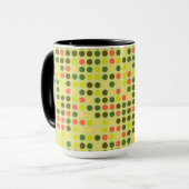 Retro Polka Dot Mosaic Muster #9 Tasse (Vorderseite Links)