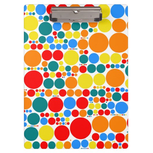 Retro Polka Dot Mosaic Muster Klemmbrett (Vorderseite)