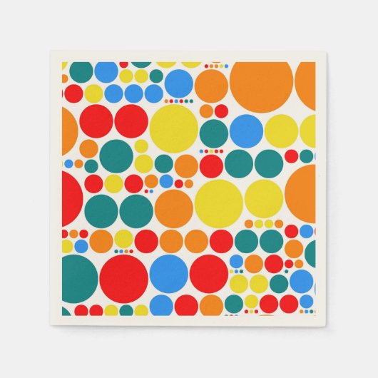 Retro Polka Dot Mosaic Muster Serviette (Vorderseite)