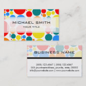 Retro Polka Dot Mosaic Muster Visitenkarte (Vorne/Hinten)