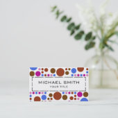 Retro Polka Dot Muster Visitenkarte (Stehend Vorderseite)