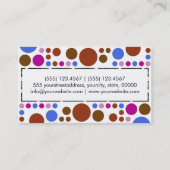 Retro Polka Dot Muster Visitenkarte (Rückseite)