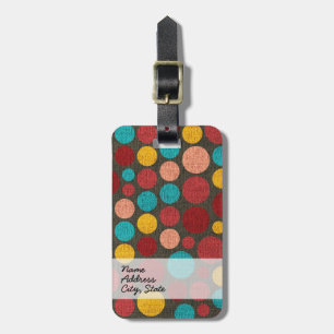 Retro Polka Dot Painted Leinwand #3 Gepäckanhänger
