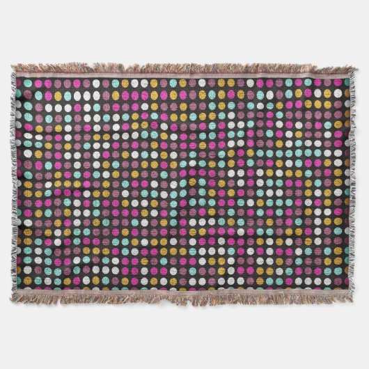 Retro Polka Dot Painted Leinwand #4 Decke (Vorderseite)