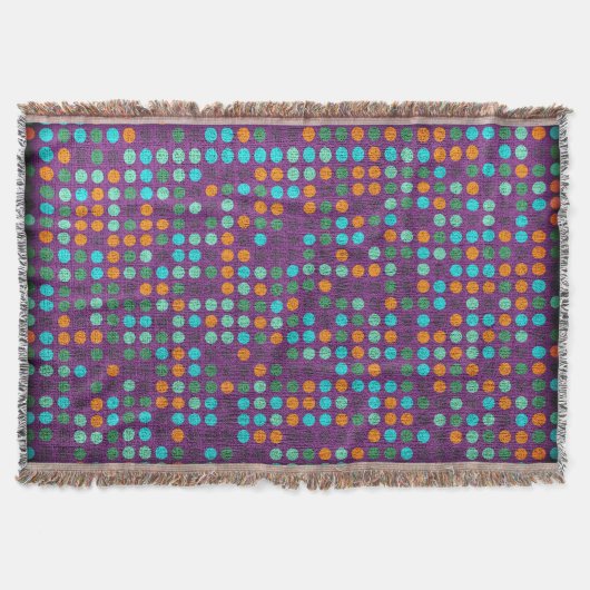 Retro Polka Dot Painted Leinwand #7 Decke (Vorderseite)