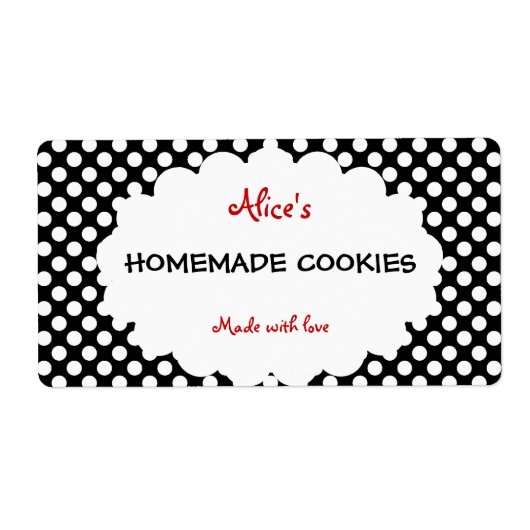 Retro Polka Dot Personalisierte hausgemachte Cooki (Vorne)