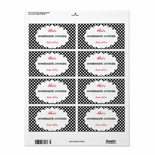 Retro Polka Dot Personalisierte hausgemachte Cooki (Vorne)