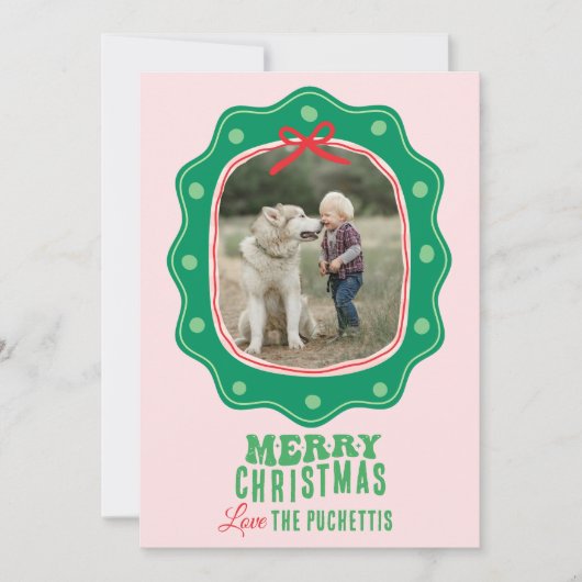 Retro Polka Dot Picture Frame Weihnachten (Vorderseite)