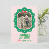 Retro Polka Dot Picture Frame Weihnachten (Stehend Vorderseite)