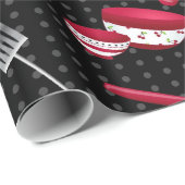 Retro Polka Dot Red Kitchen Gadget Geschenkpapier (Rolleneckpunkt)