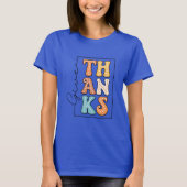 Retro Polka Dot 'THANKS' Design T-Shirt (Vorderseite)