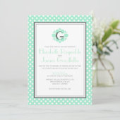 Retro Polka Dot Wedding Einladungen (Stehend Vorderseite)