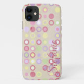 Retro Polka Dots (beige) Case-Mate iPhone Hülle (Rückseite)