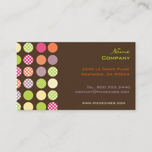 Retro Polka Dots / DIY Hintergrund Visitenkarte (Vorderseite)