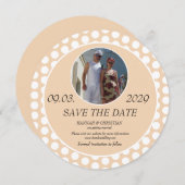 Retro Polka Dots Foto Save the Date Einladung (Vorne/Hinten)