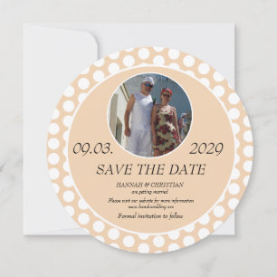 Retro Polka Dots Foto Save the Date Einladung