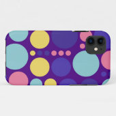Retro Polka Dots | Gelb Lila rosa Blau Case-Mate iPhone Hülle (Rückseite (Horizontal))
