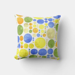 Retro Polka Dots Gelbblau Vintag Kissen
