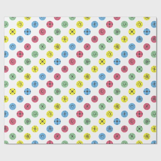 Retro Polka Dots Geschenkpapier (Flach)