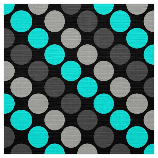 Retro Polka Dots Graues Türkis Stoff (Muster)