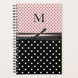 Retro Polka Dots Mit Monogramm Tagesplaner Planer