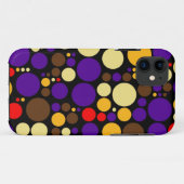 Retro Polka Dots Muster | Gelbrot Lila Case-Mate iPhone Hülle (Rückseite (Horizontal))