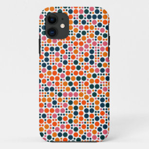 Retro Polka Dots Orange Pink Blue Case-Mate iPhone Hülle