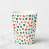 Retro Polka Dots Papierbecher (Rückseite)